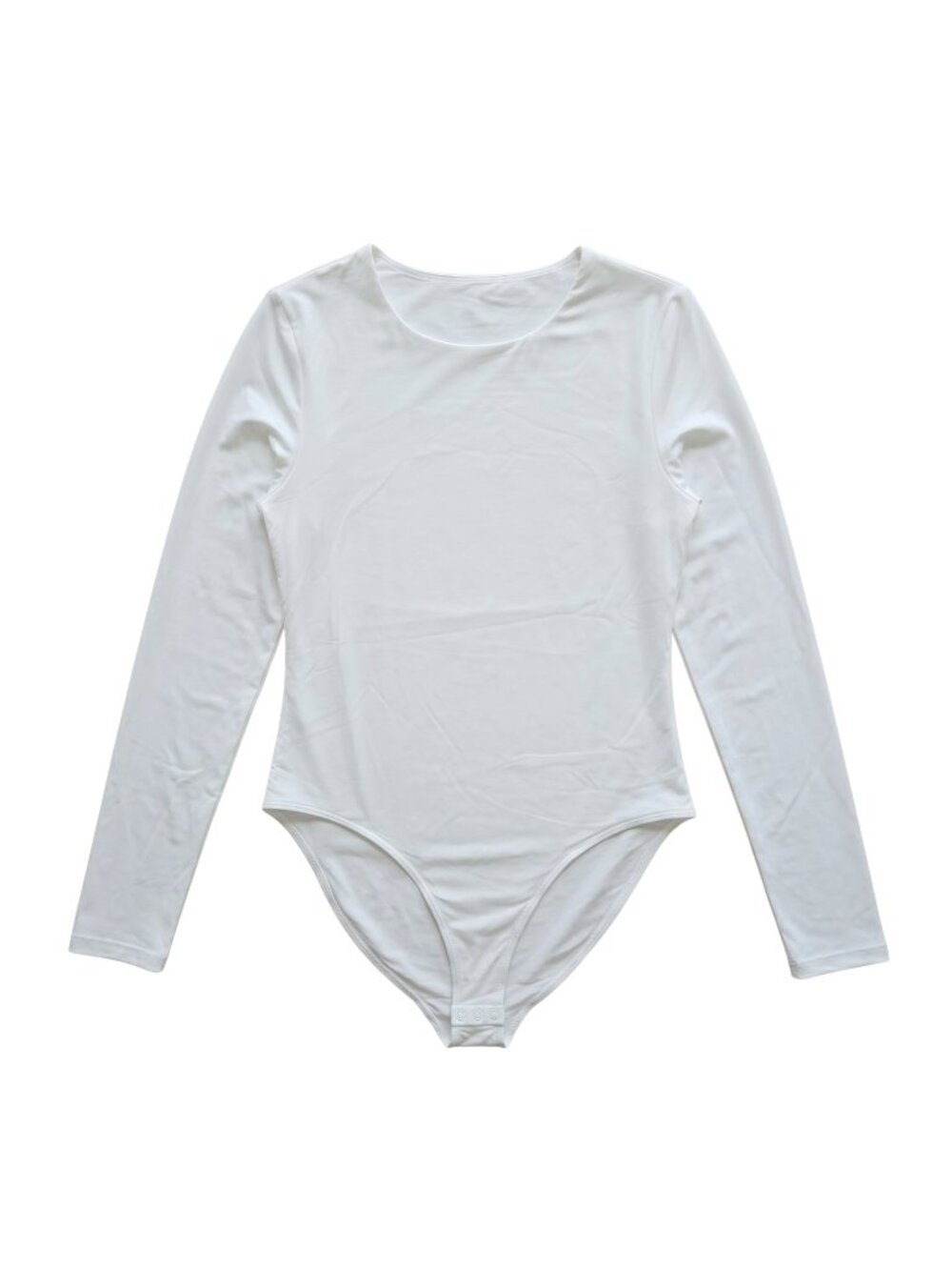 NWOT | Optic White Crew Neck Long Sleeve Sculpting Snap Closure Bodysuit | Large